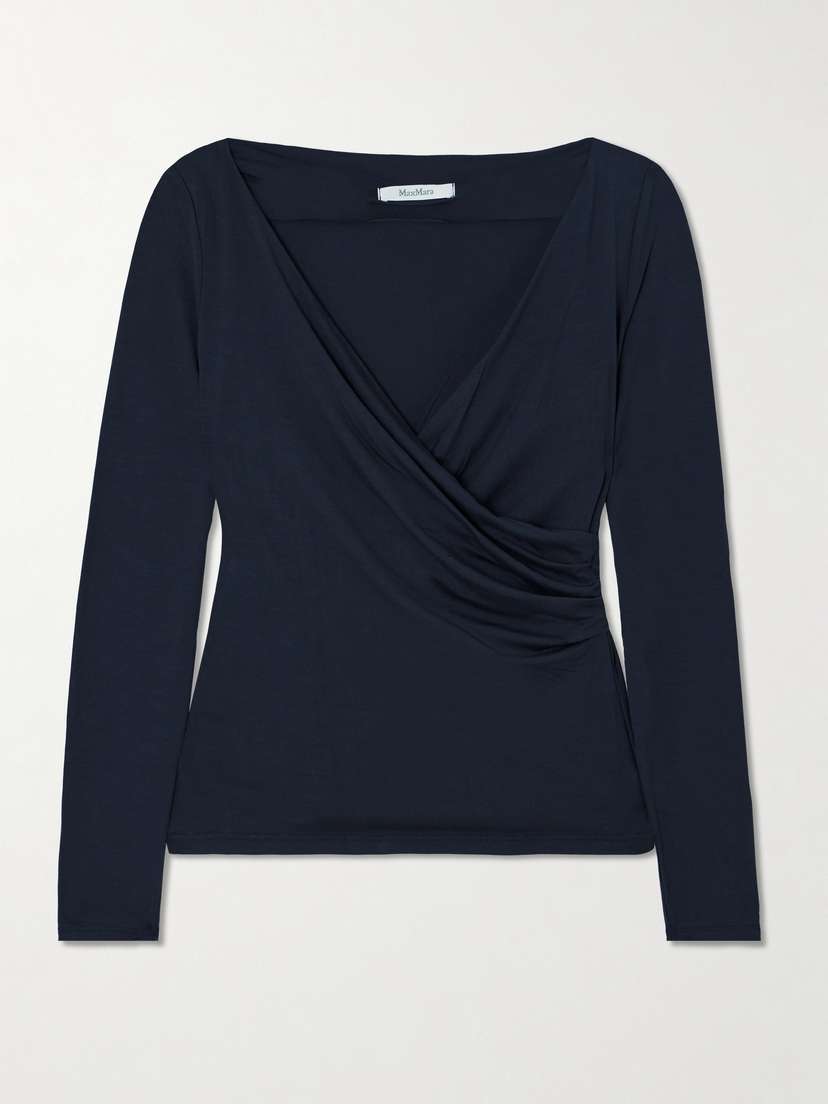 Max Mara Yale Wrap-effect Jersey Top