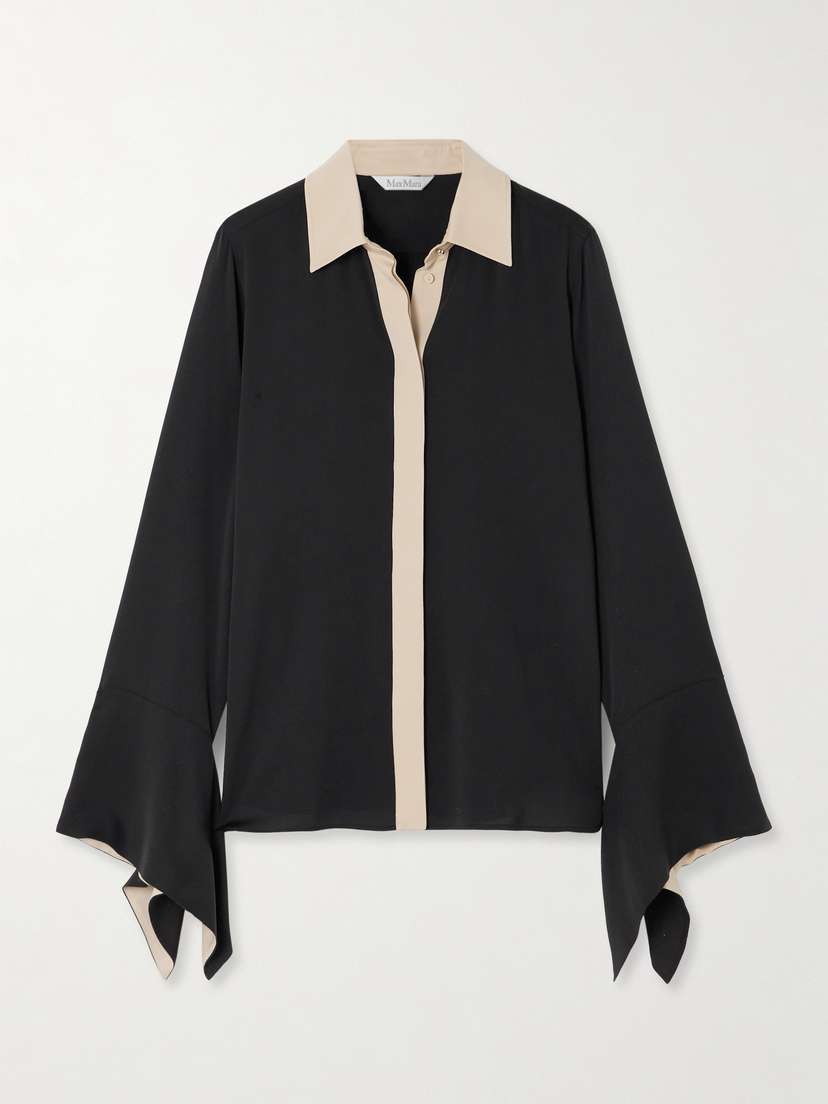 Max Mara Pio Two-tone Silk Shirt