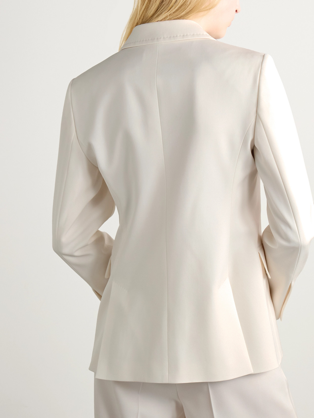 Max Mara Palchi Wool-twill Blazer In White