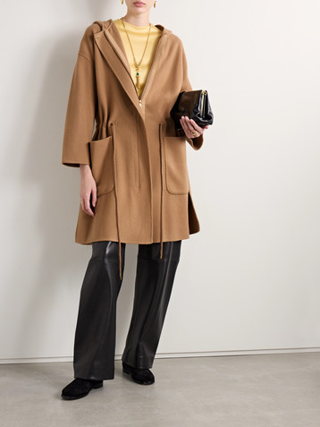 Max Mara Miele hooded wool-blend felt coat
