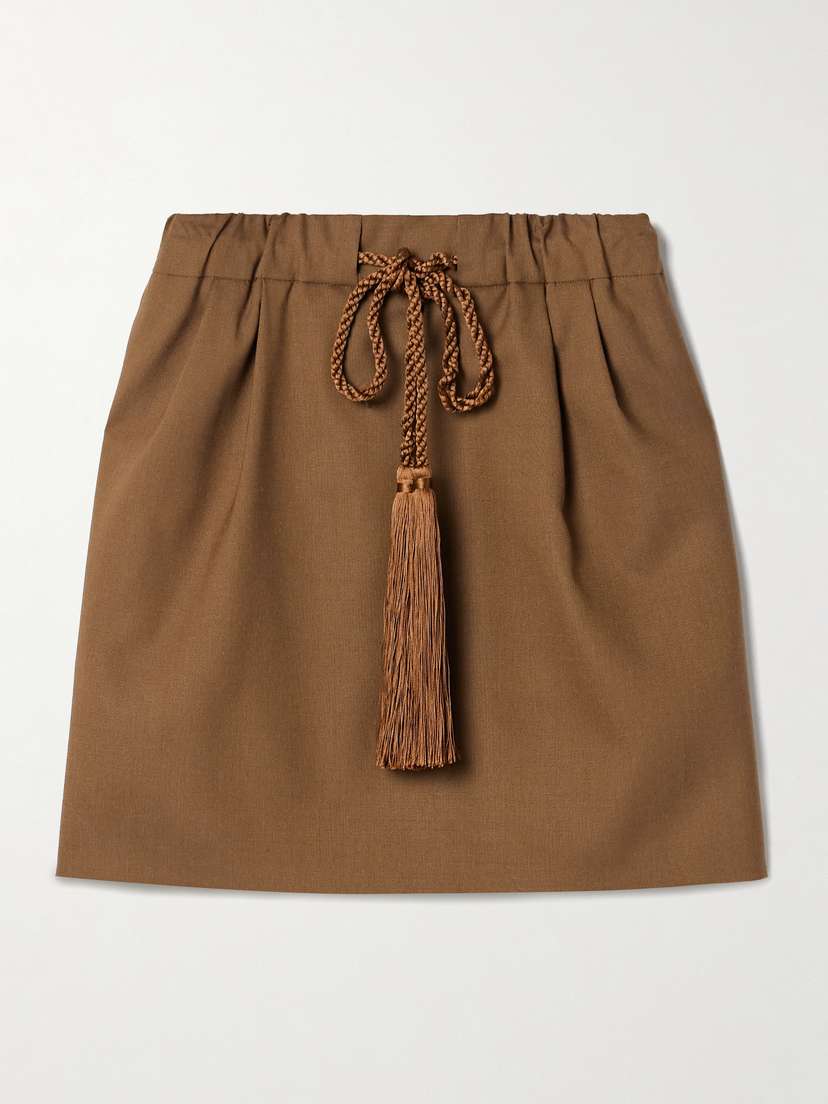 Max Mara Tabarin Pleated Wool, Mohair And Silk-blend Shorts - UK 16