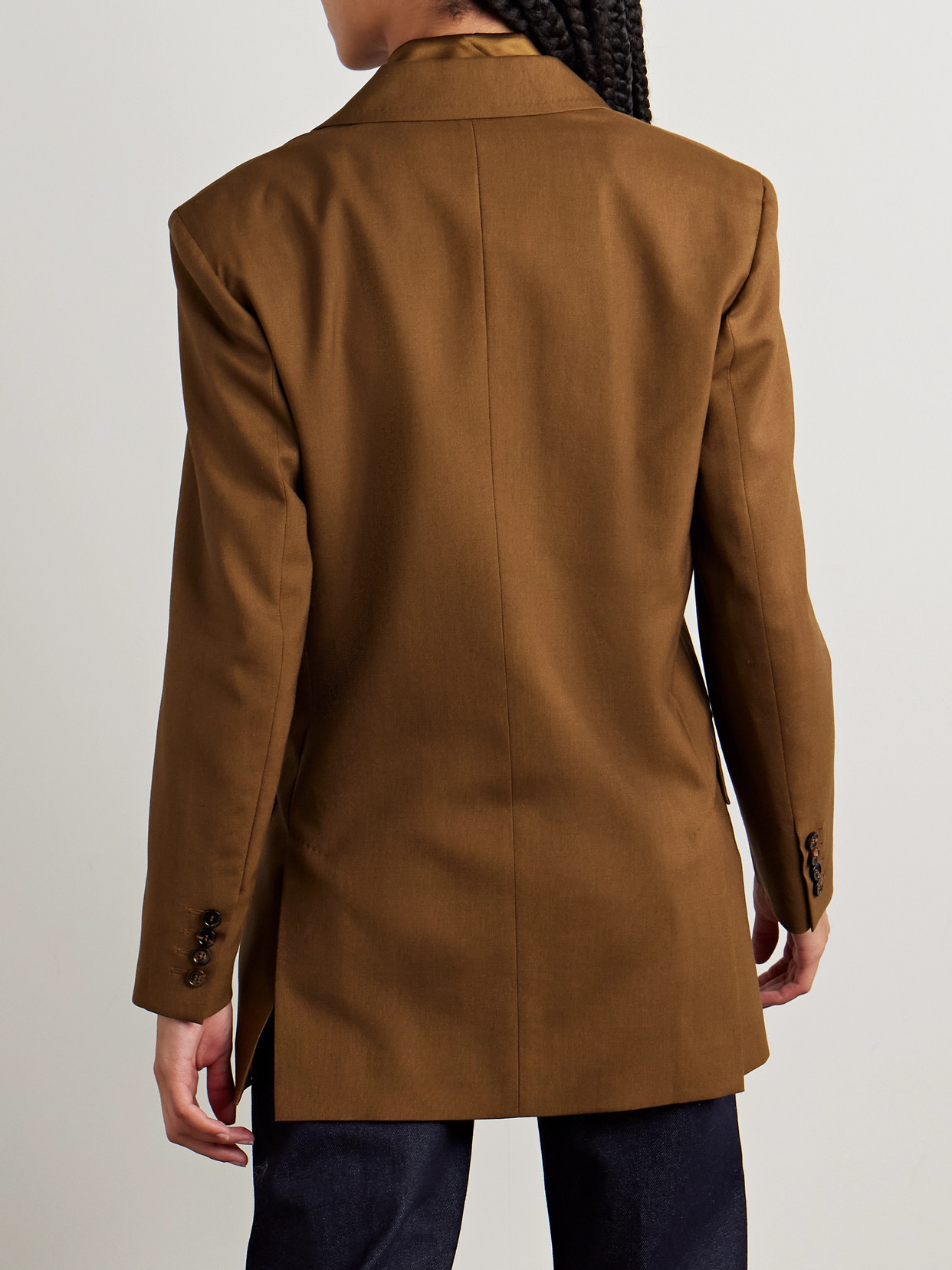 MAX MARA PALANCA DOUBLE-BREASTED WOOL, MOHAIR AND SILK-BLEND BLAZER