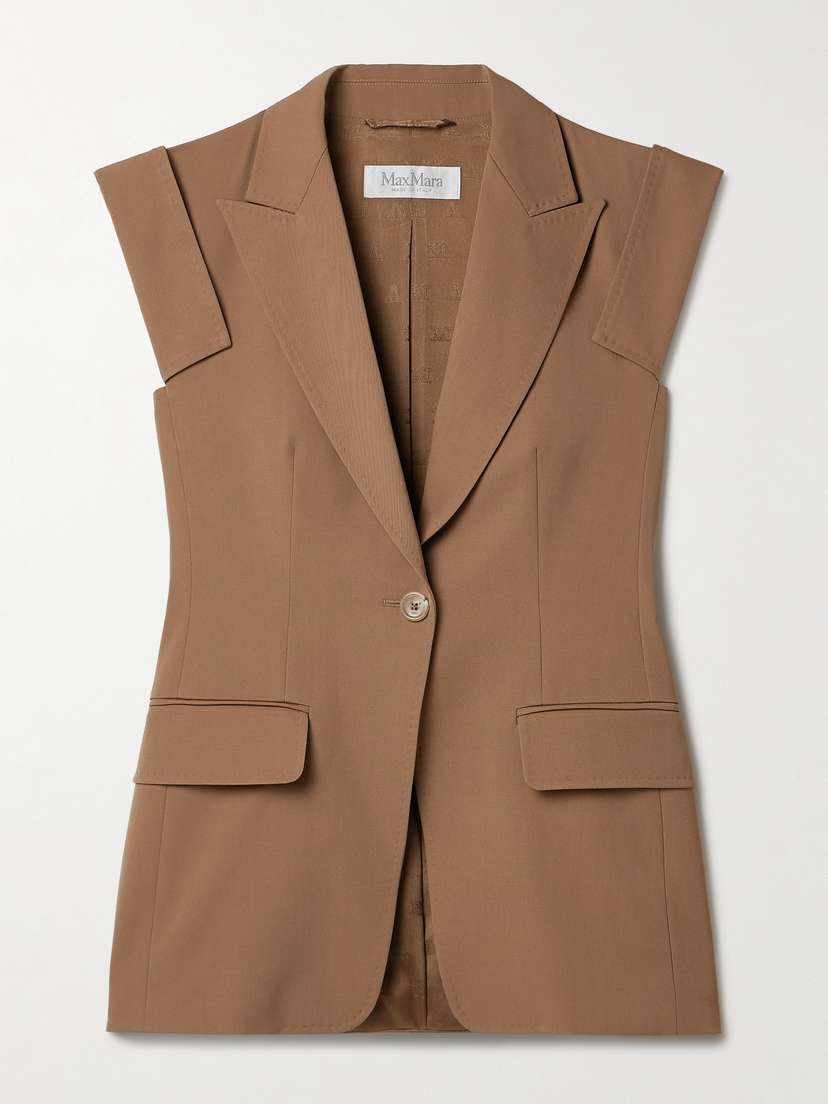Max Mara — Wool-twill vest