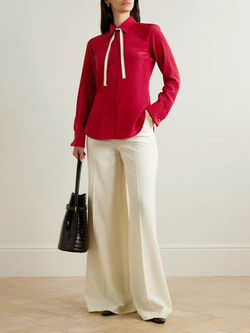 Max Mara Apollo tie-neck silk shirt