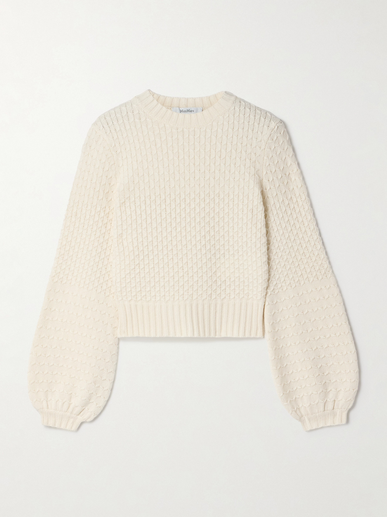 Max Mara Elvira Wool And Cashmere-blend Sweater In White