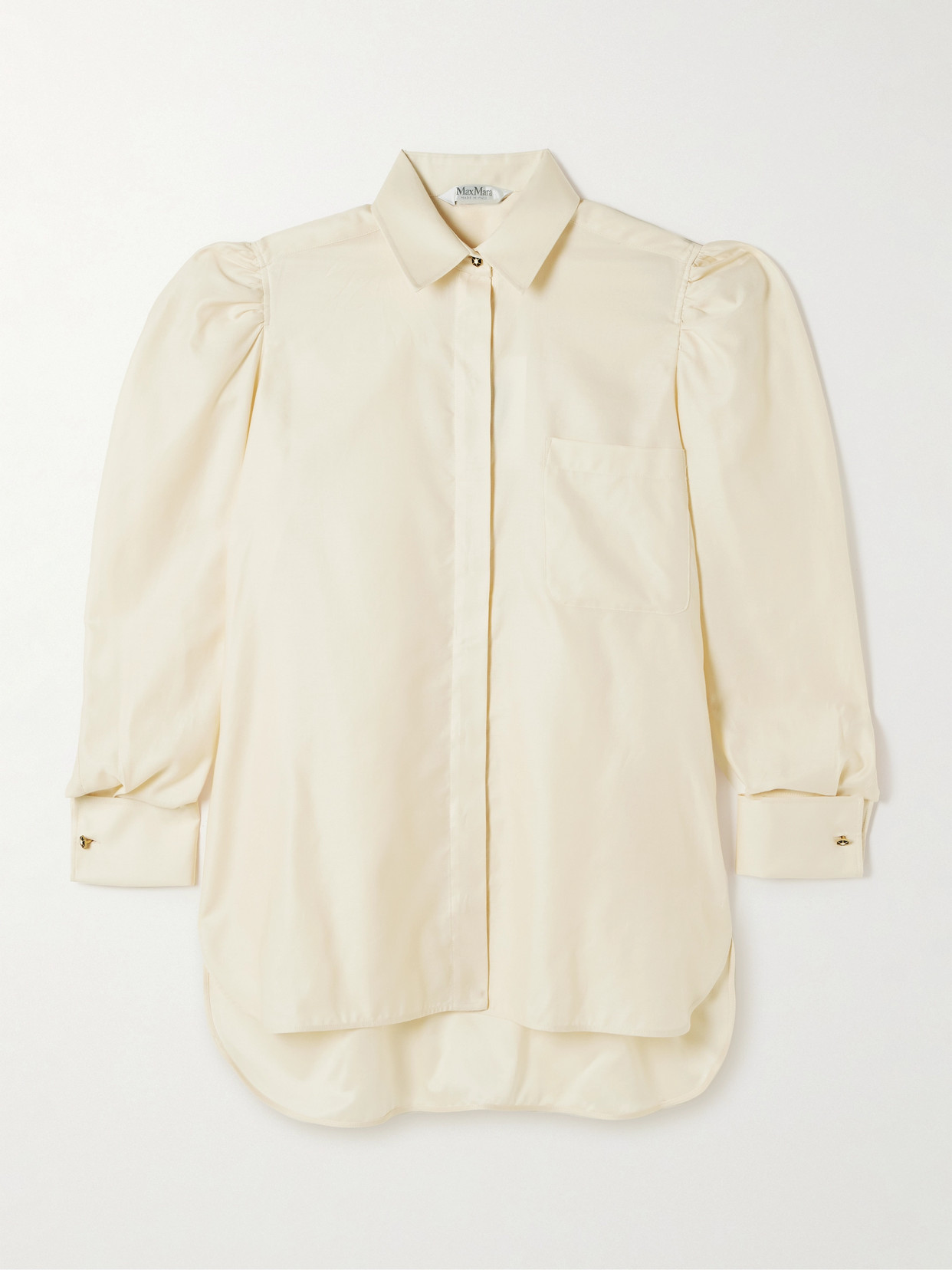 Max Mara - Faraday Gathered Cotton Shirt - Ivory