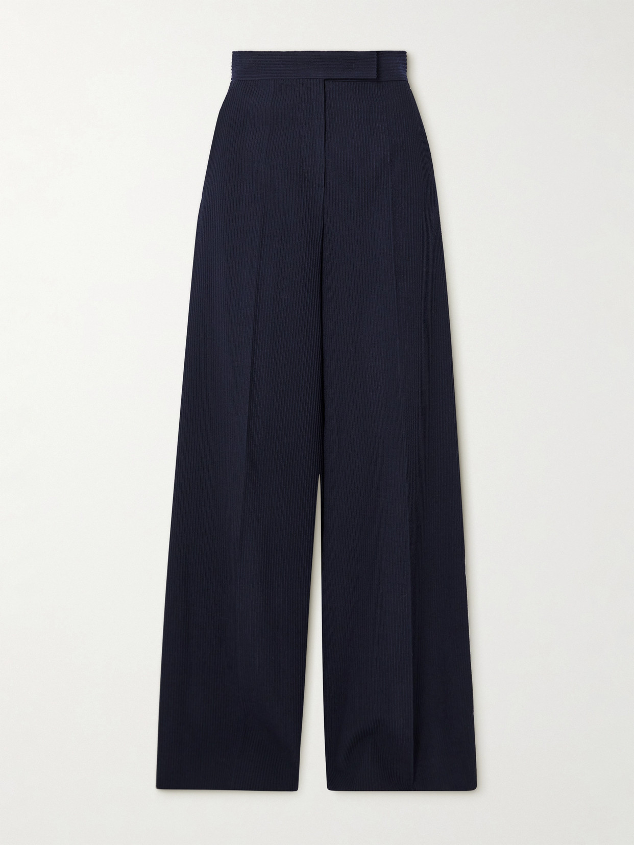 Max Mara Osol Ribbed Wool-blend Wide-leg Pants