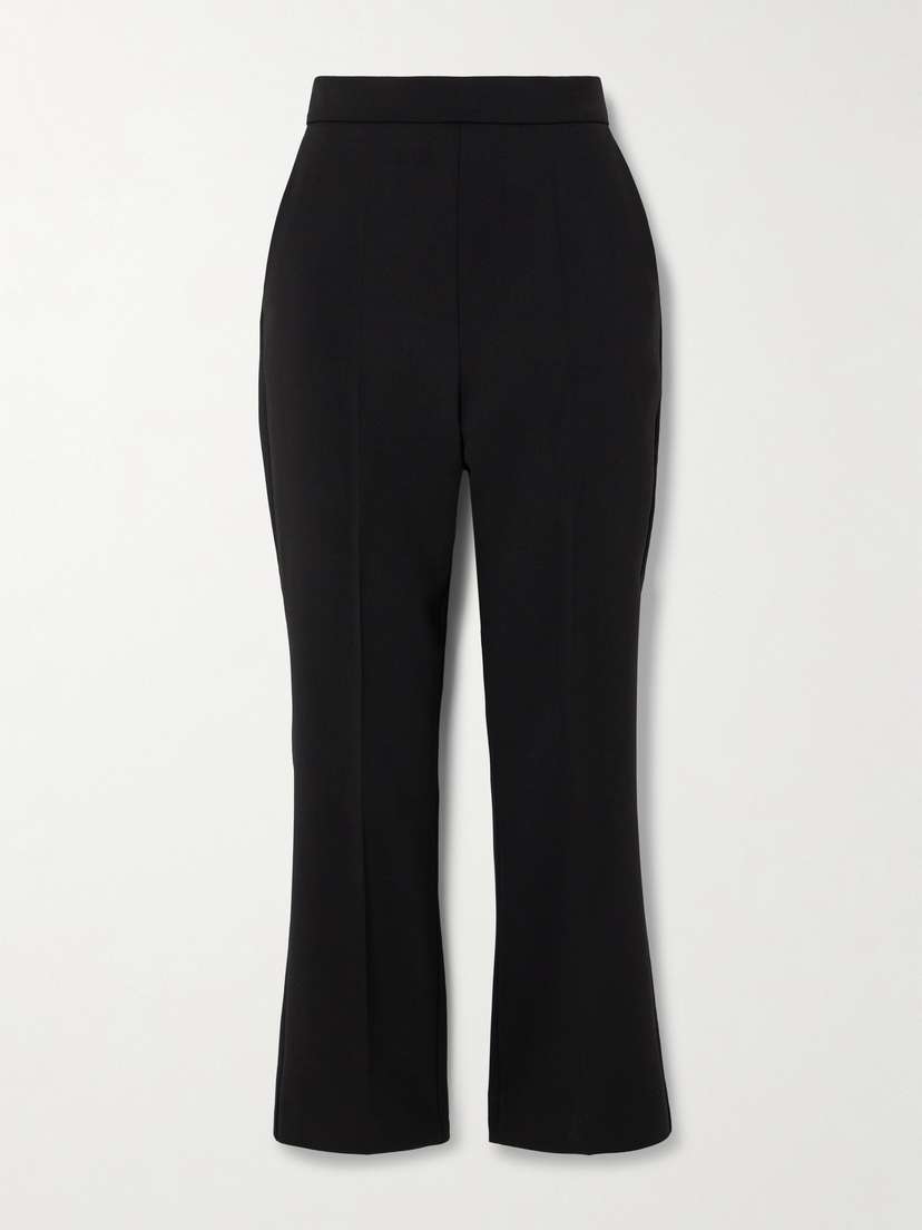 Max Mara Cropped Wool-blend Crepe Slim-leg Pants