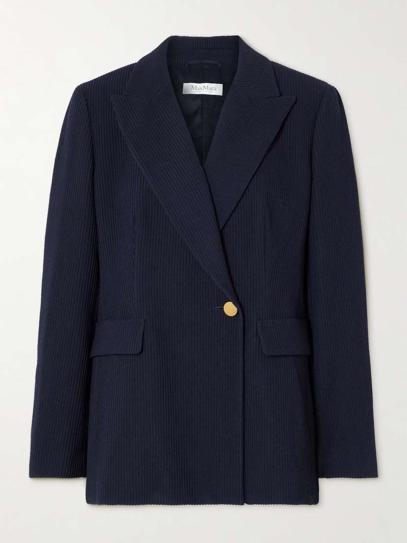 Max Mara Pagano Ribbed Wool-blend Blazer