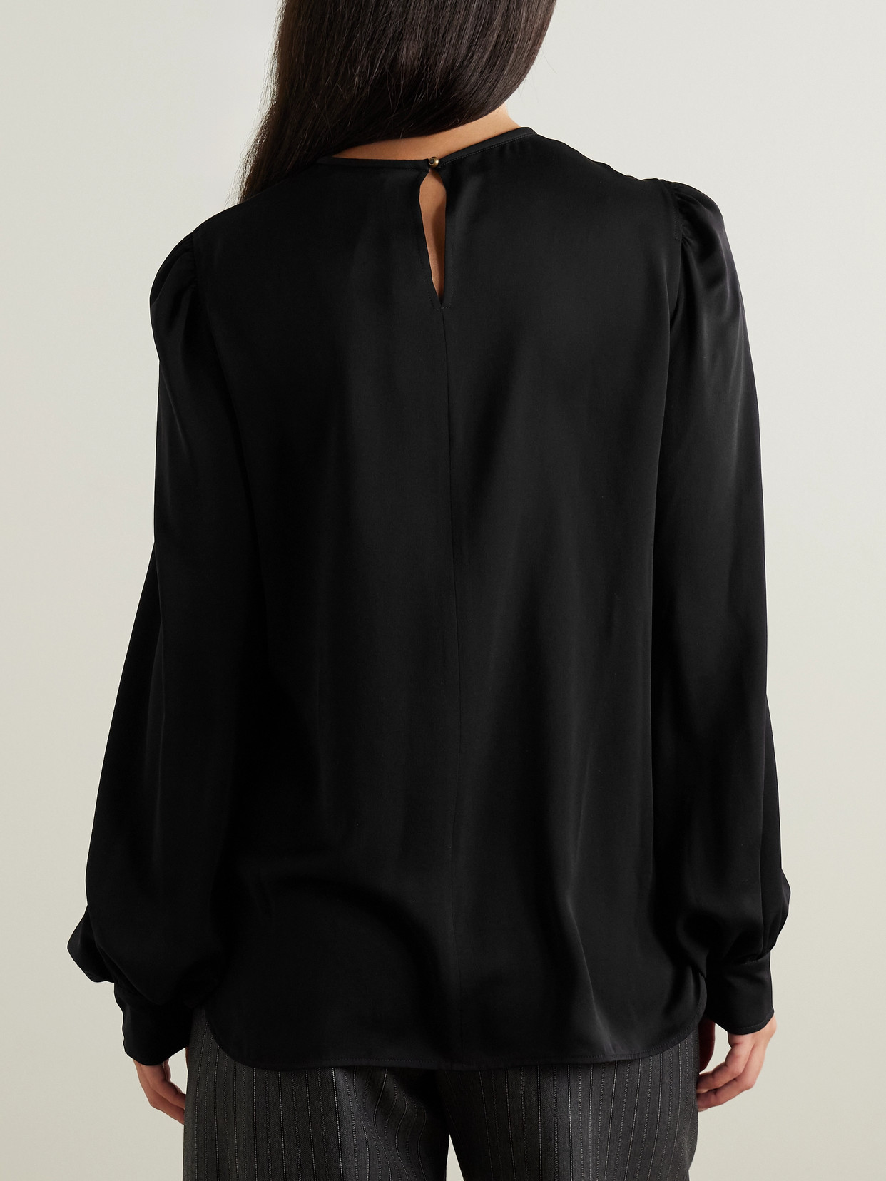 Max Mara Robinia Silk Blouse In Black