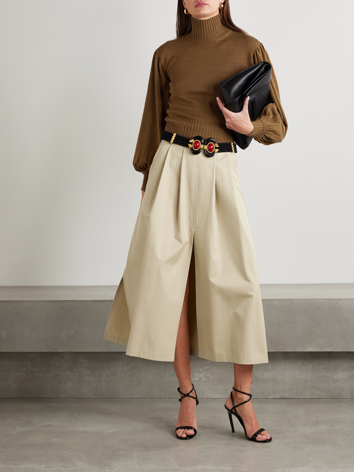 Max Mara Wool Turtleneck Sweater In Brown