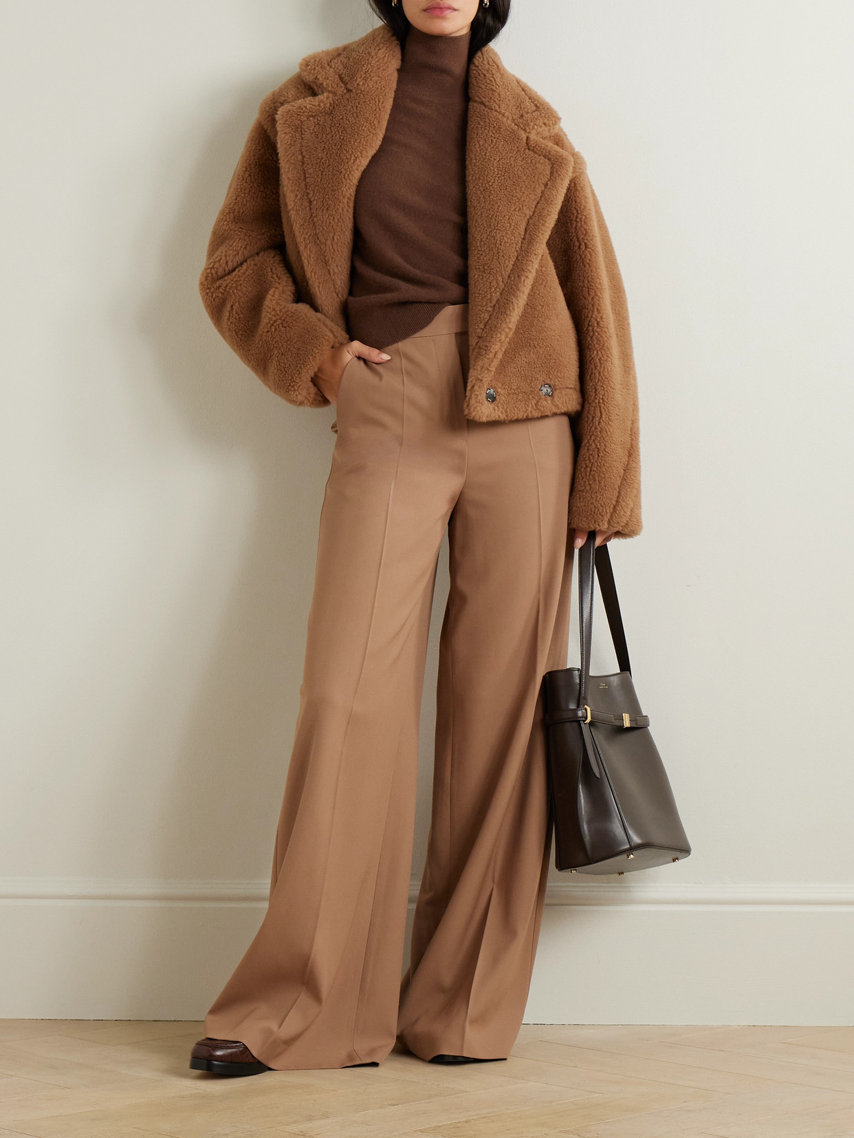 Max Mara Oggeri Teddy Camel Hair And Silk-blend Jacket In Brown