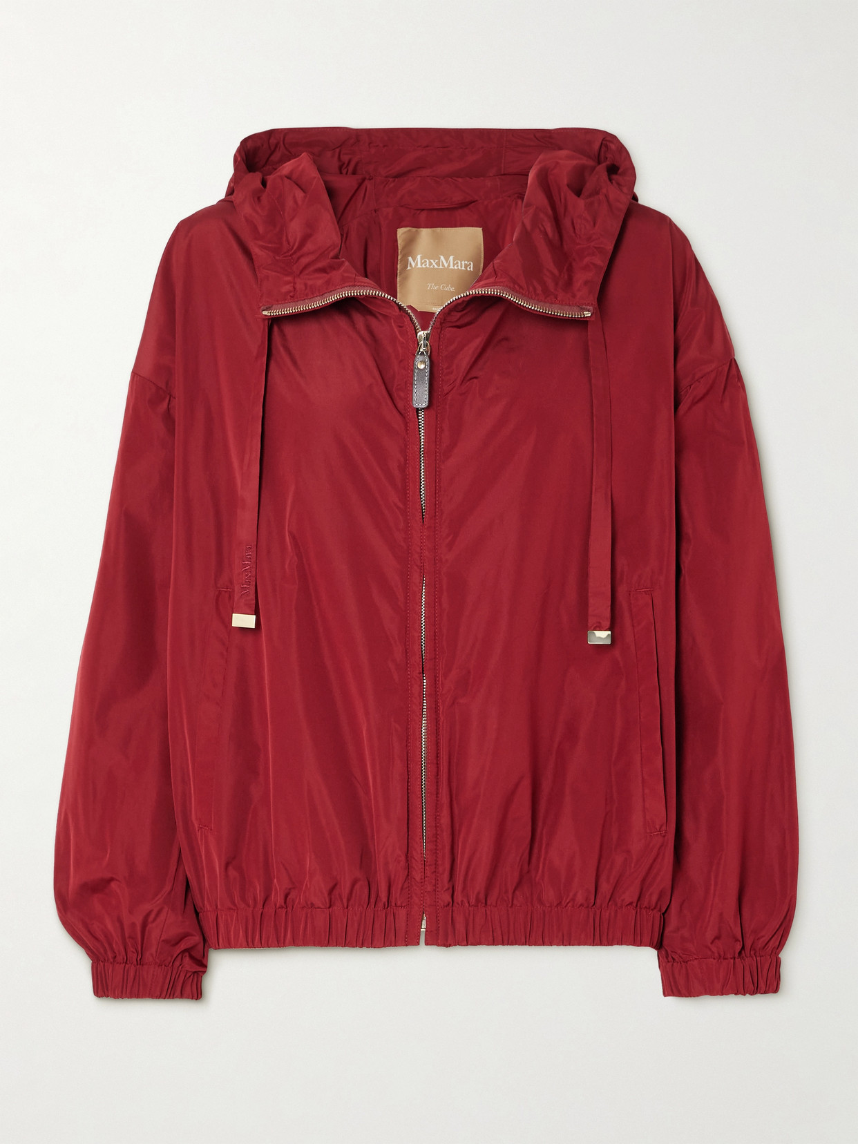 Max Mara The Cube Hooded Shell Jacket In Red