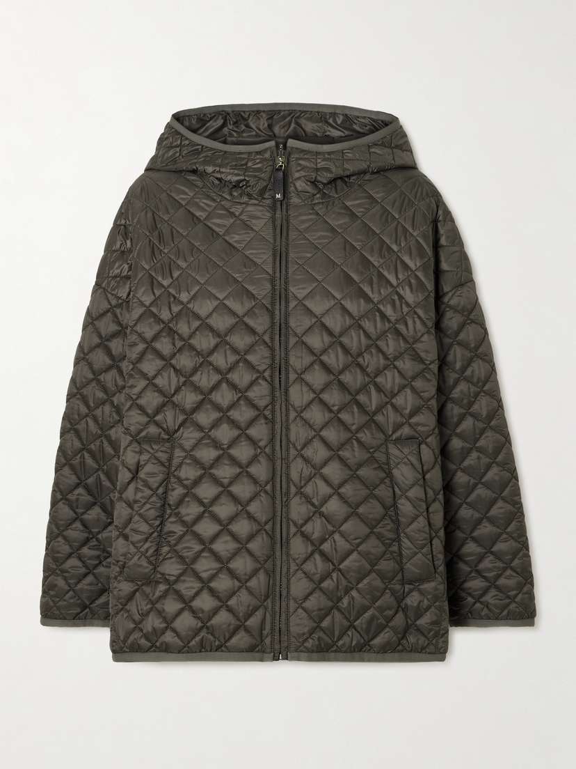 Max Mara The Cube Leo Hooded Quilted Shell Coat