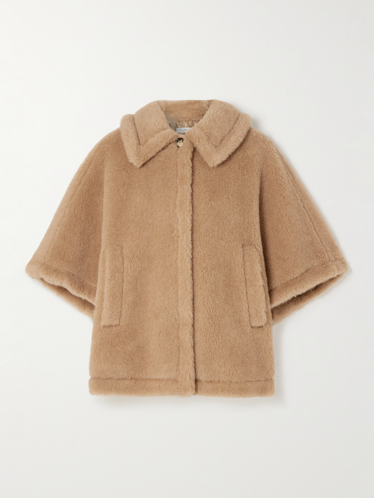Max Mara Tenebre Oversized Alpaca, Cashmere And Silk-blend Cape In Neutrals