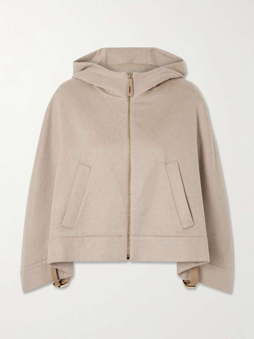 Max Mara Hooded Wool, Silk And Cashmere-blend Jacket