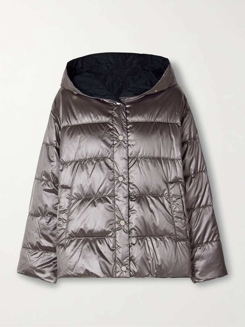 Max Mara Nico Reversible Hooded Padded Quilted Shell Down Coat