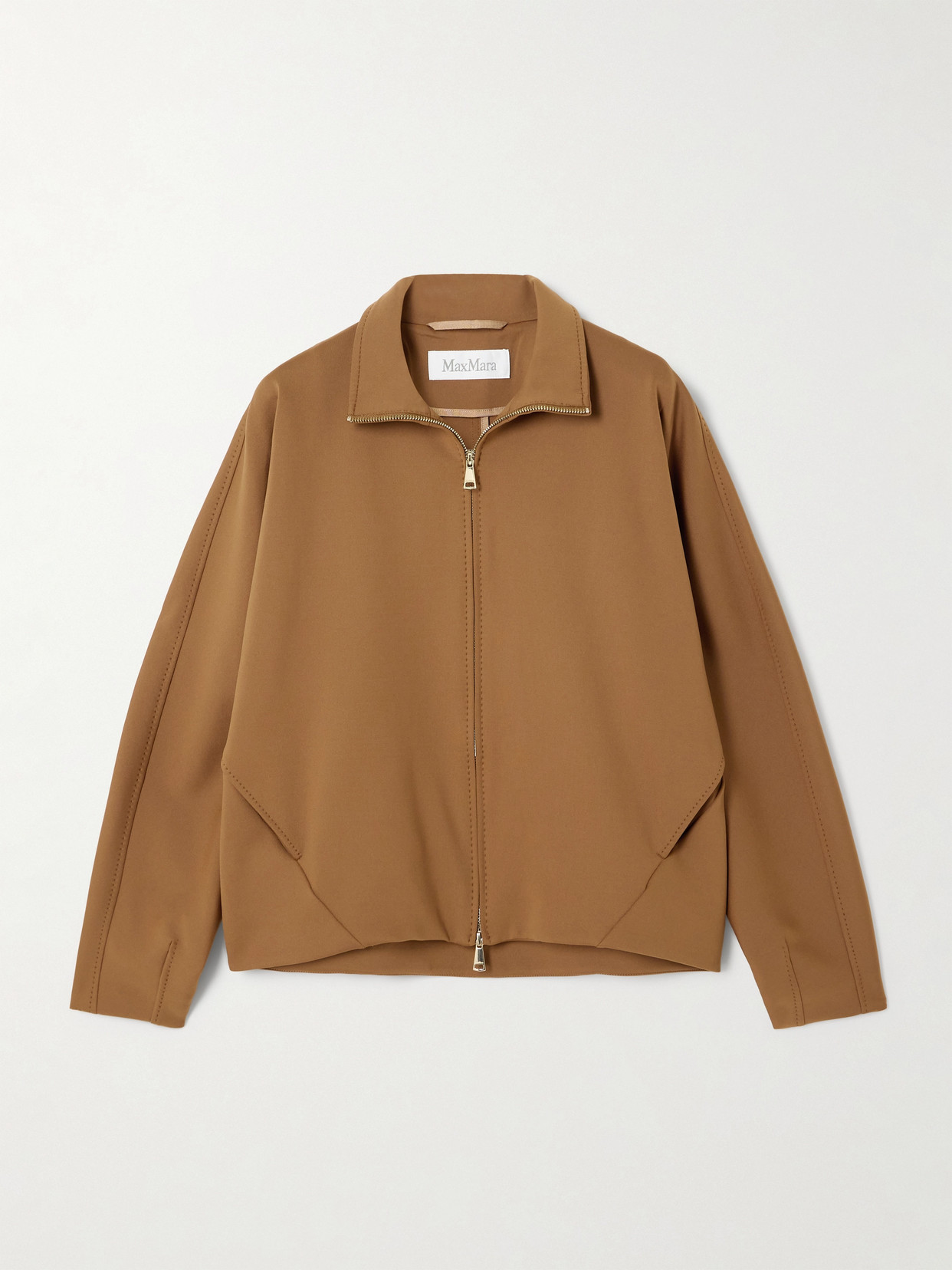 Max Mara Jersey Bomber Jacket In Brown