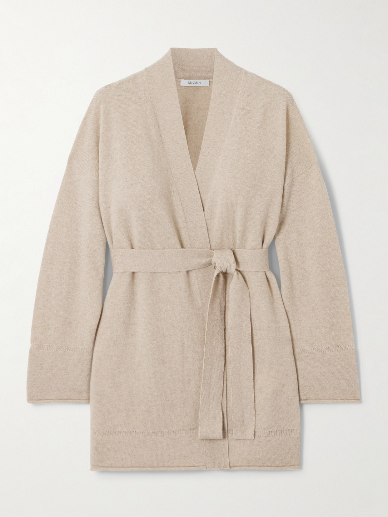 Max Mara Arno Belted Cashmere Cardigan In Neutrals