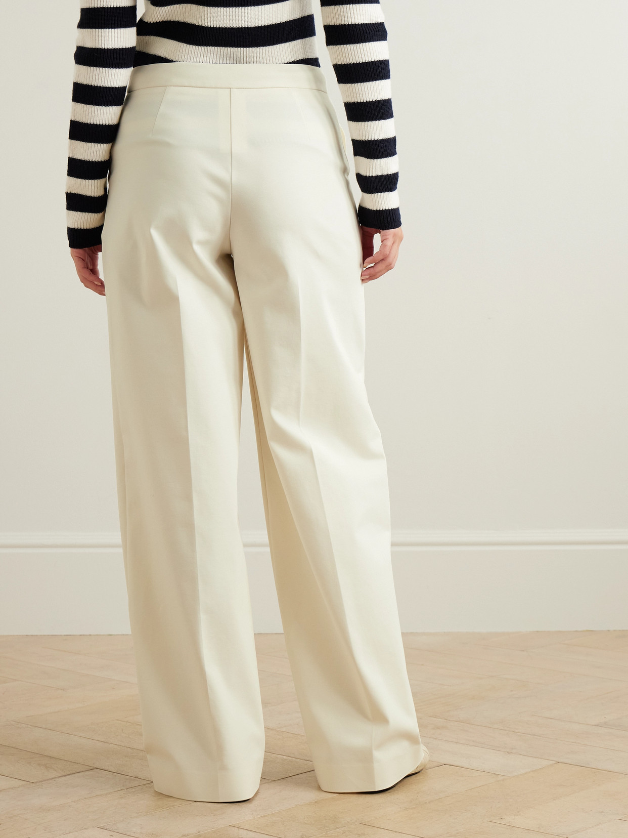 Max Mara Sequoia Linen Wide Pants In White