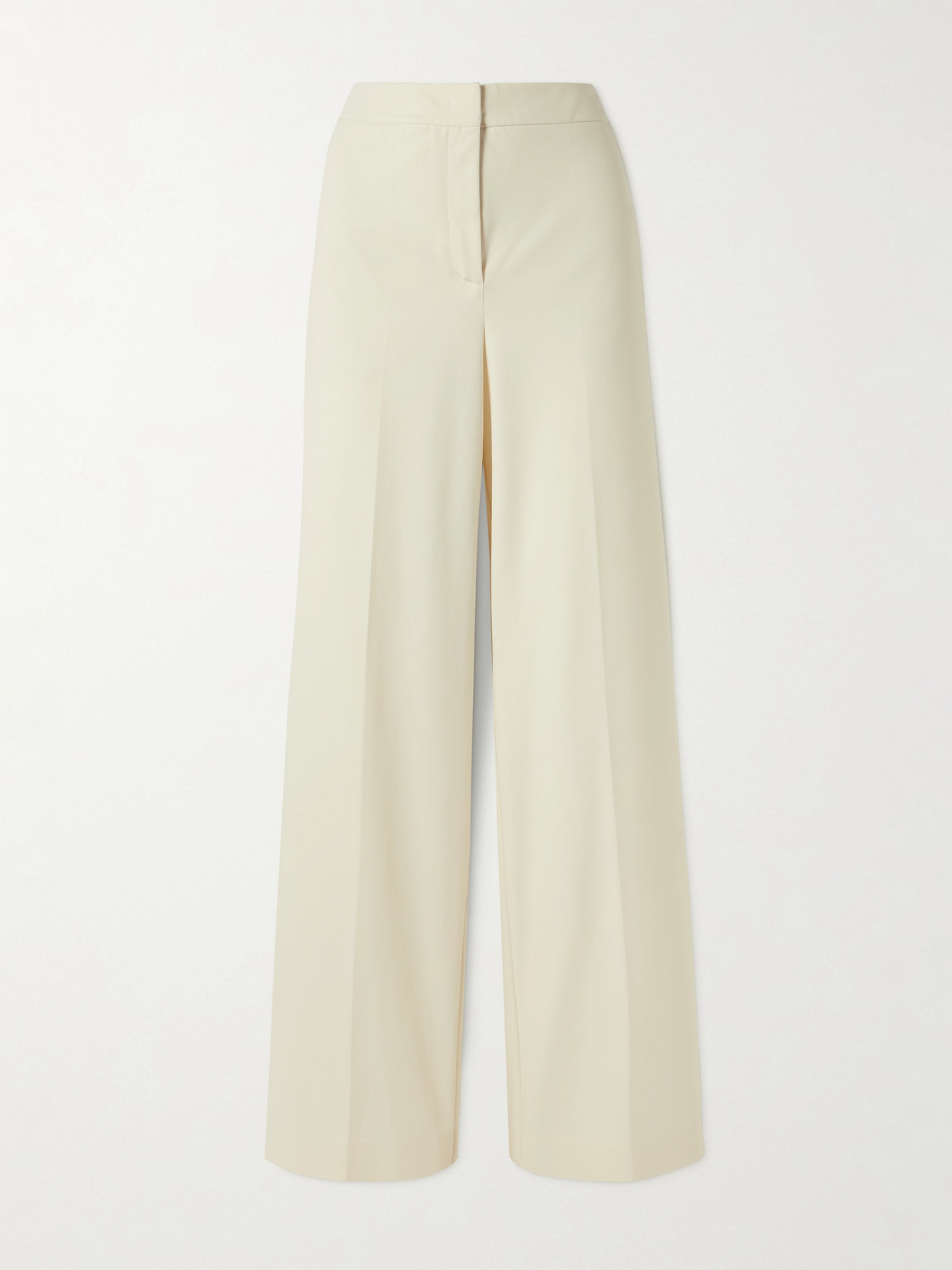Max Mara Wide-leg High Waist Floor-length Trousers In White