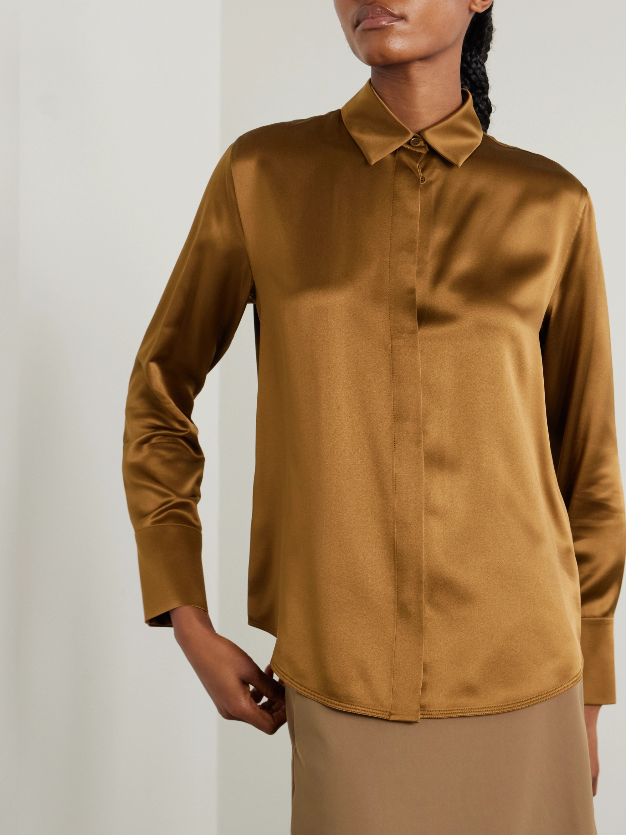 Max Mara Mazurca silk-satin shirt