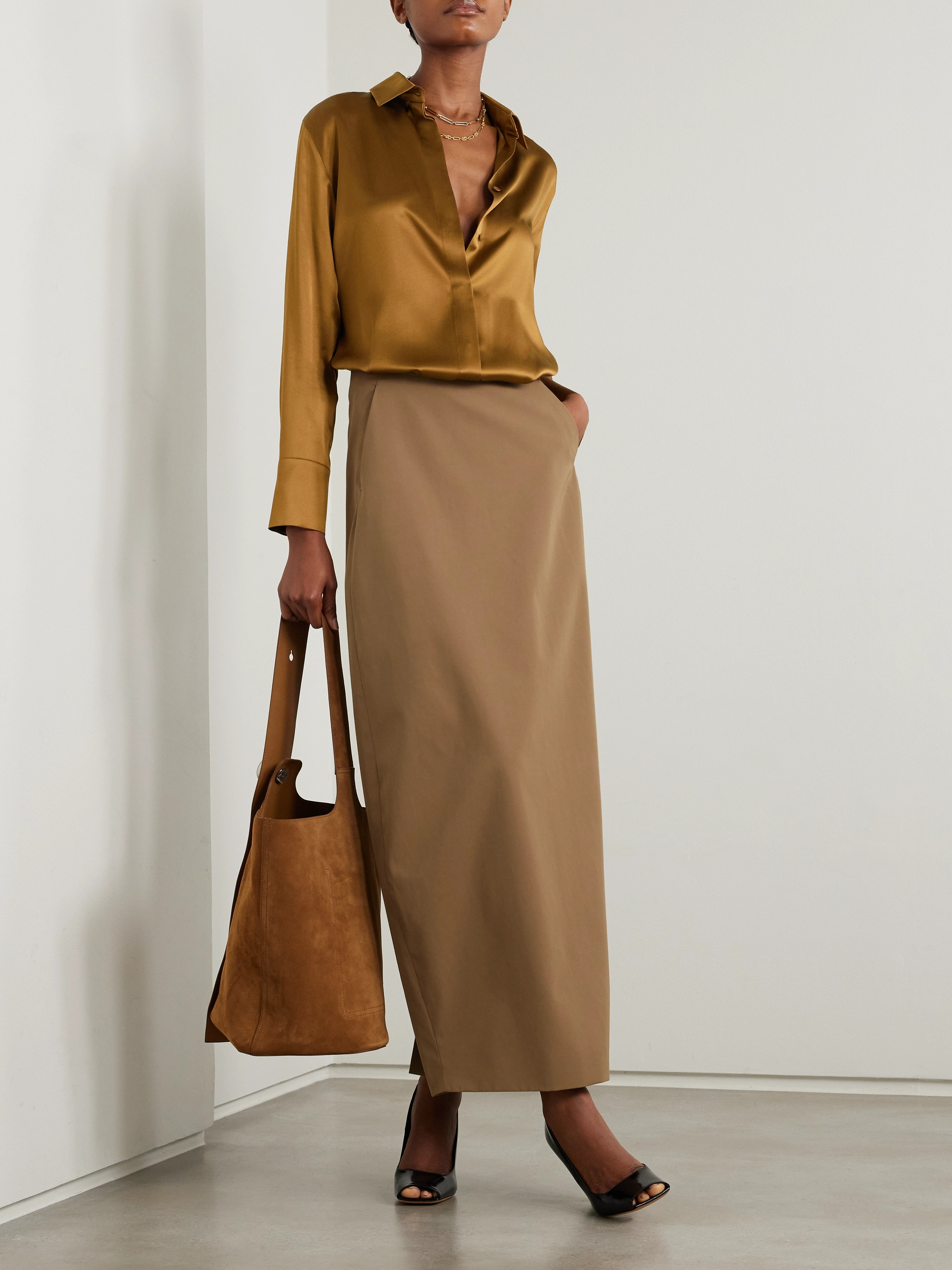 Max Mara Mazurca silk-satin shirt