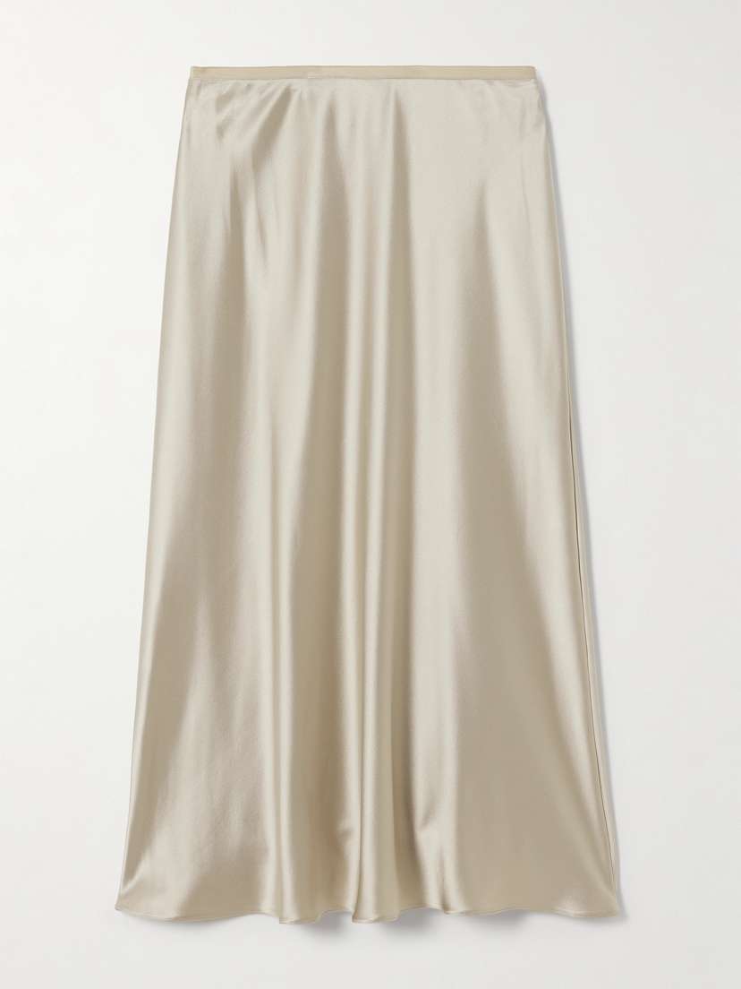 Max Mara Carnet Silk-satin Midi Skirt