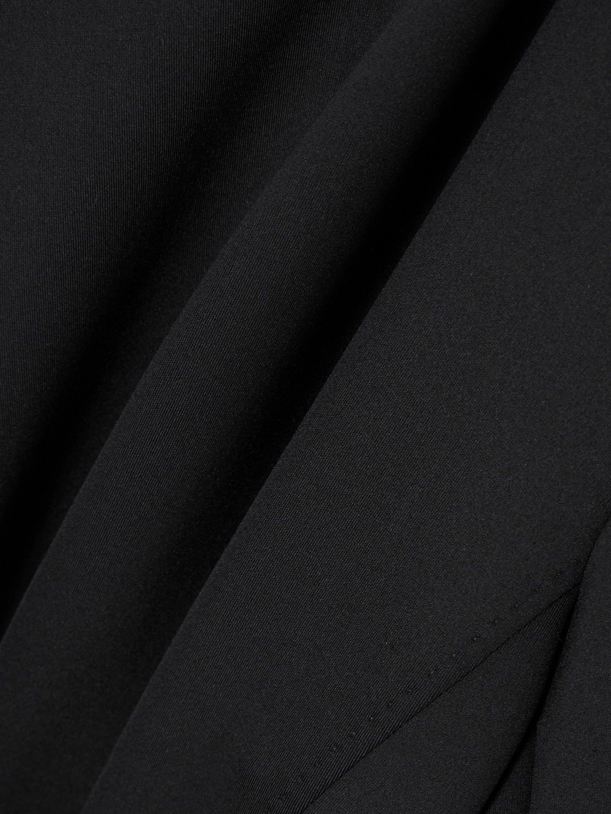 Max Mara Asymmetric Satin Midi Dress In Black
