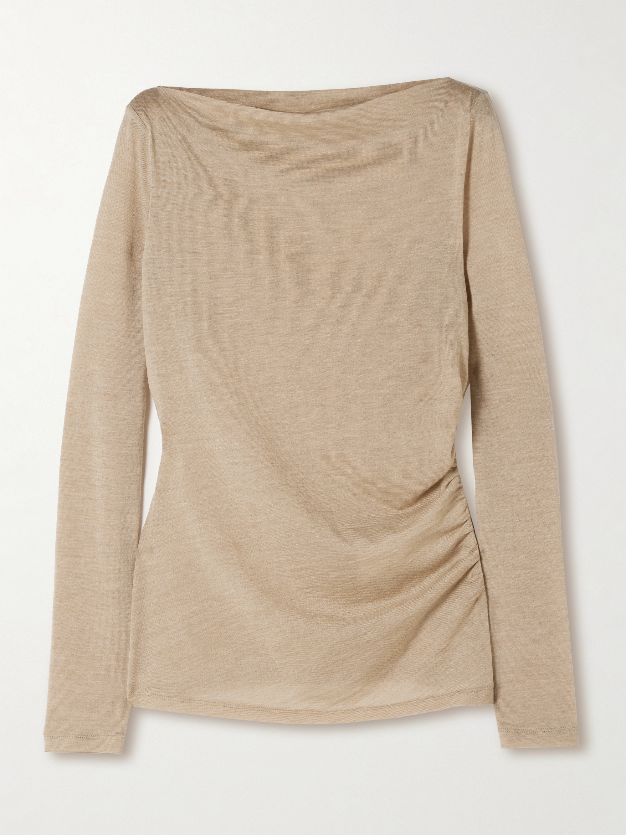 Max Mara Novella ruched cashmere-blend top thumbnail