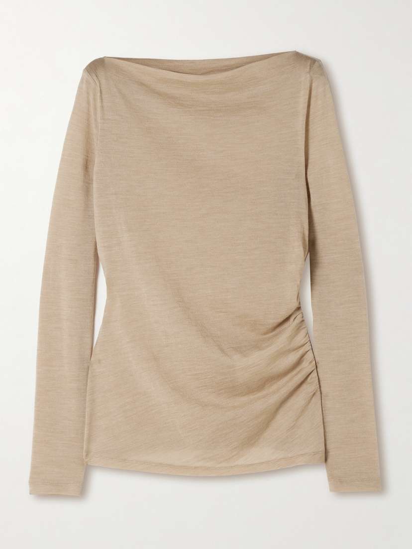 Max Mara Novella Ruched Cashmere-blend Top