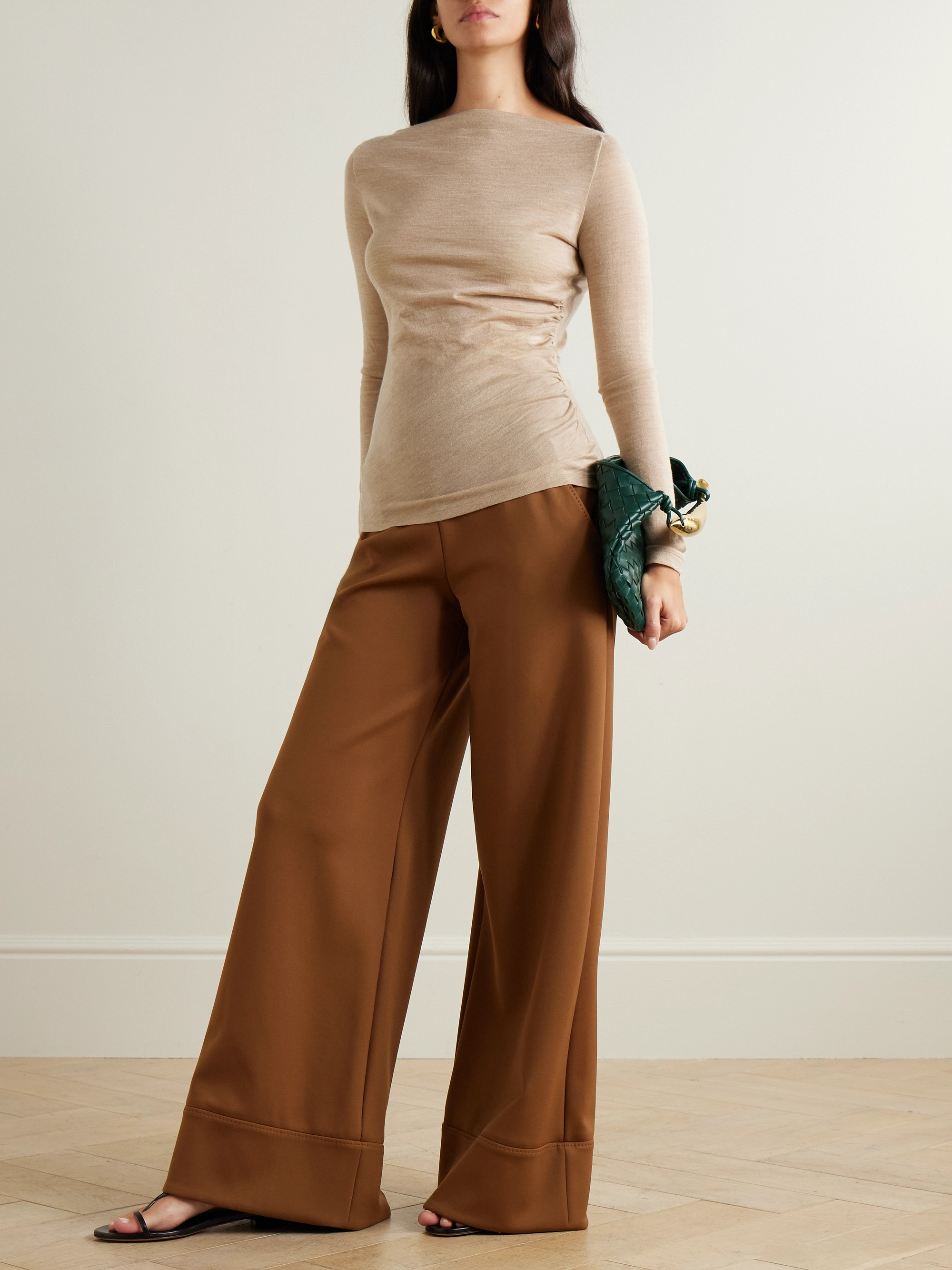 Max Mara Novella ruched cashmere-blend top
