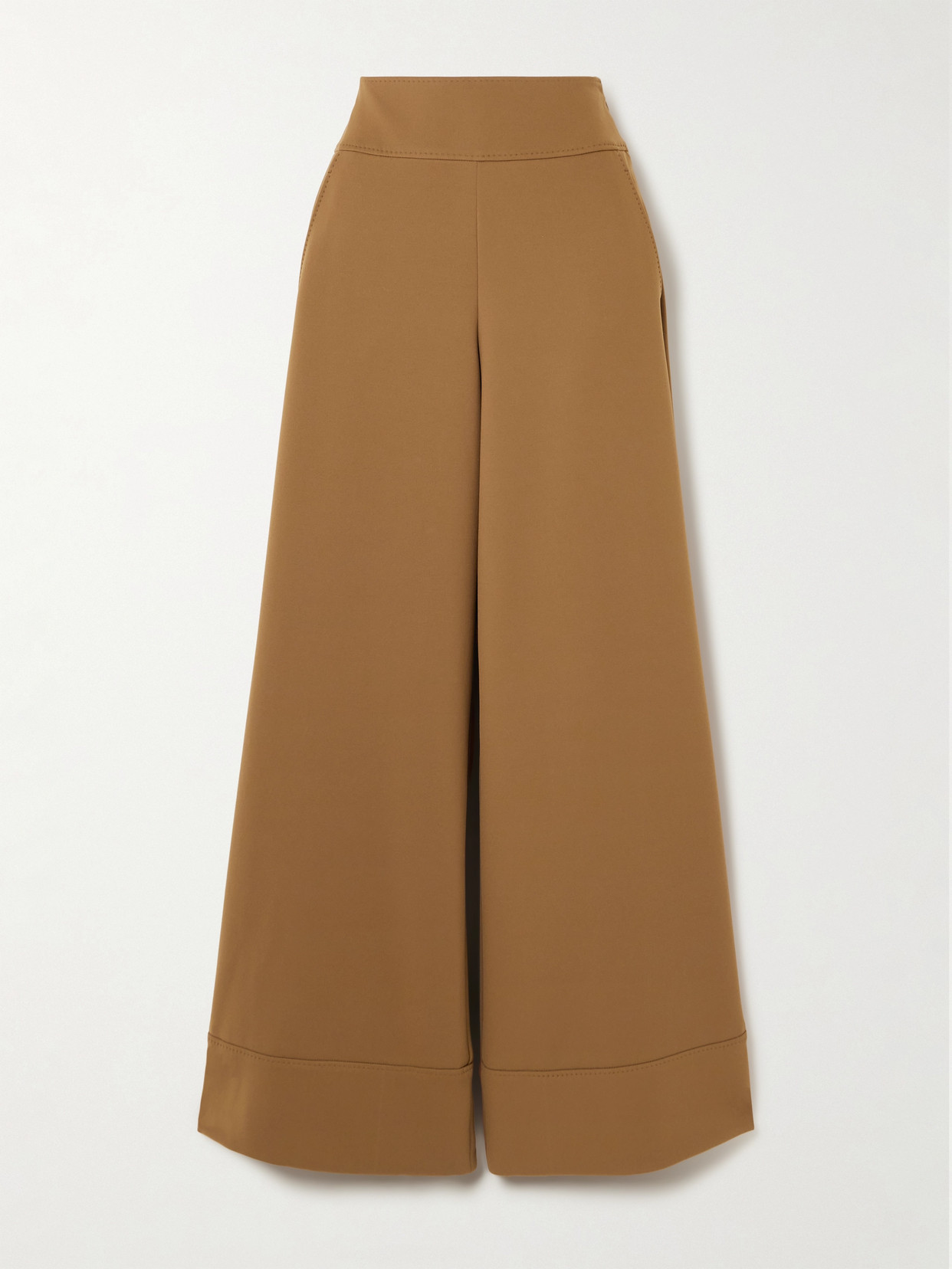 Max Mara Fagiani Stretch-twill Wide-leg Pants In Brown