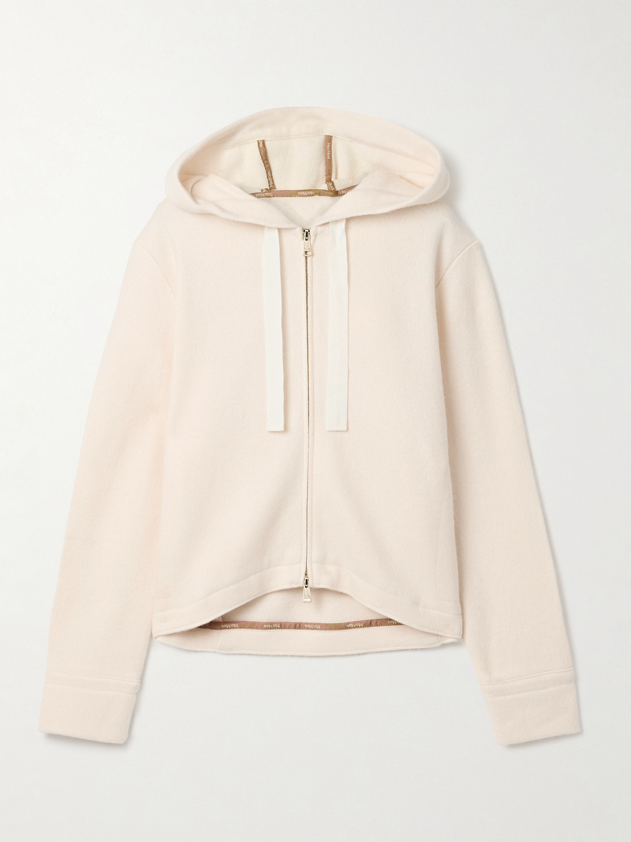 Max Mara Abilita Wool And Cashmere-blend Hoodie In Ivory