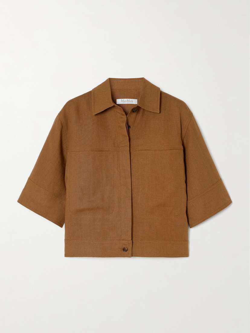 Max Mara Rito Cropped Linen Shirt