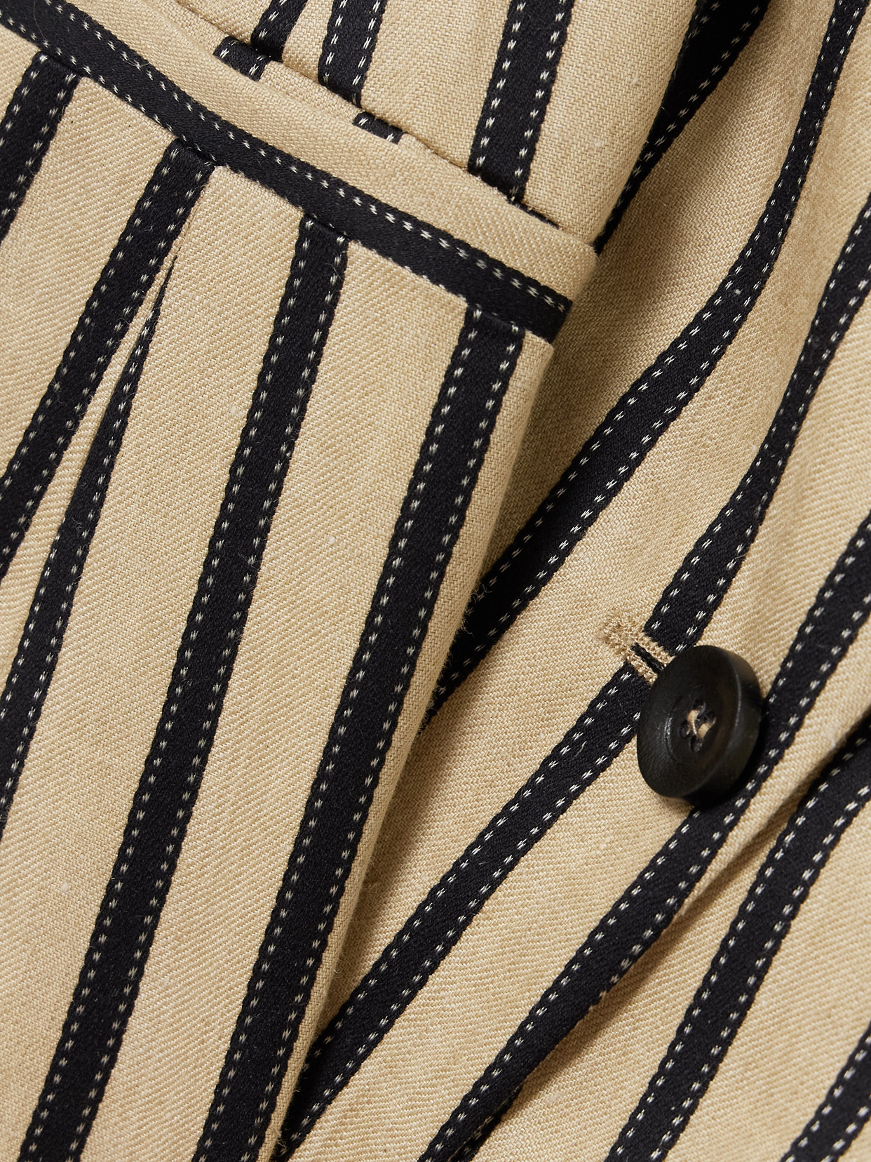 Shop Max Mara Rodeo Striped Linen-blend Vest In Neutrals