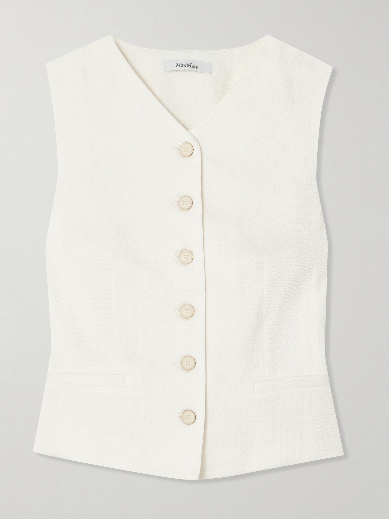 Max Mara Mirella Cotton Waistcoat In White