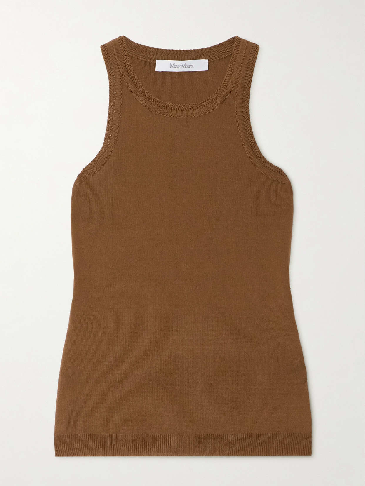 Max Mara Arnes Cotton Tank In Brown
