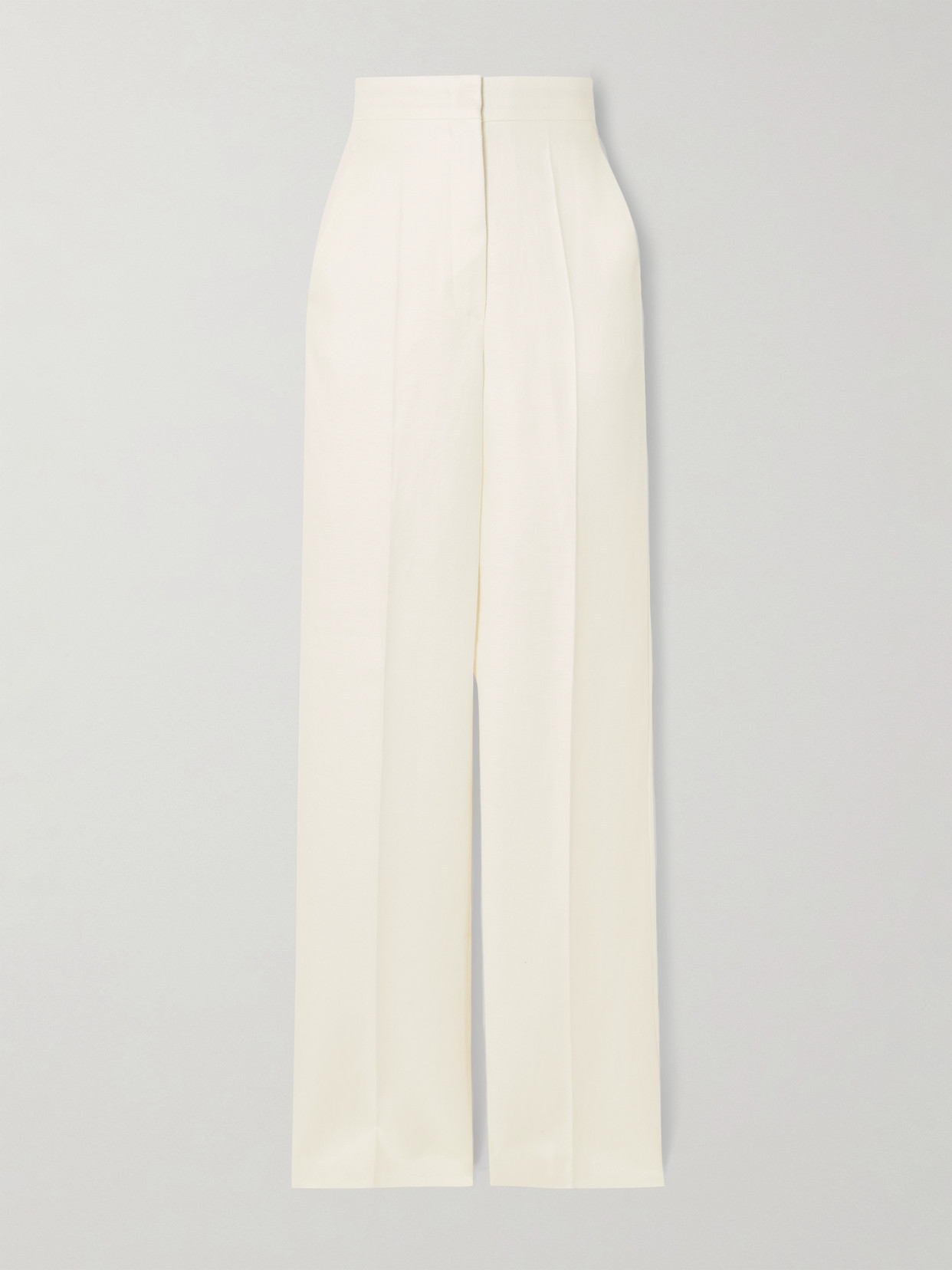 Max Mara Aversa Straight-leg Linen Pants In White