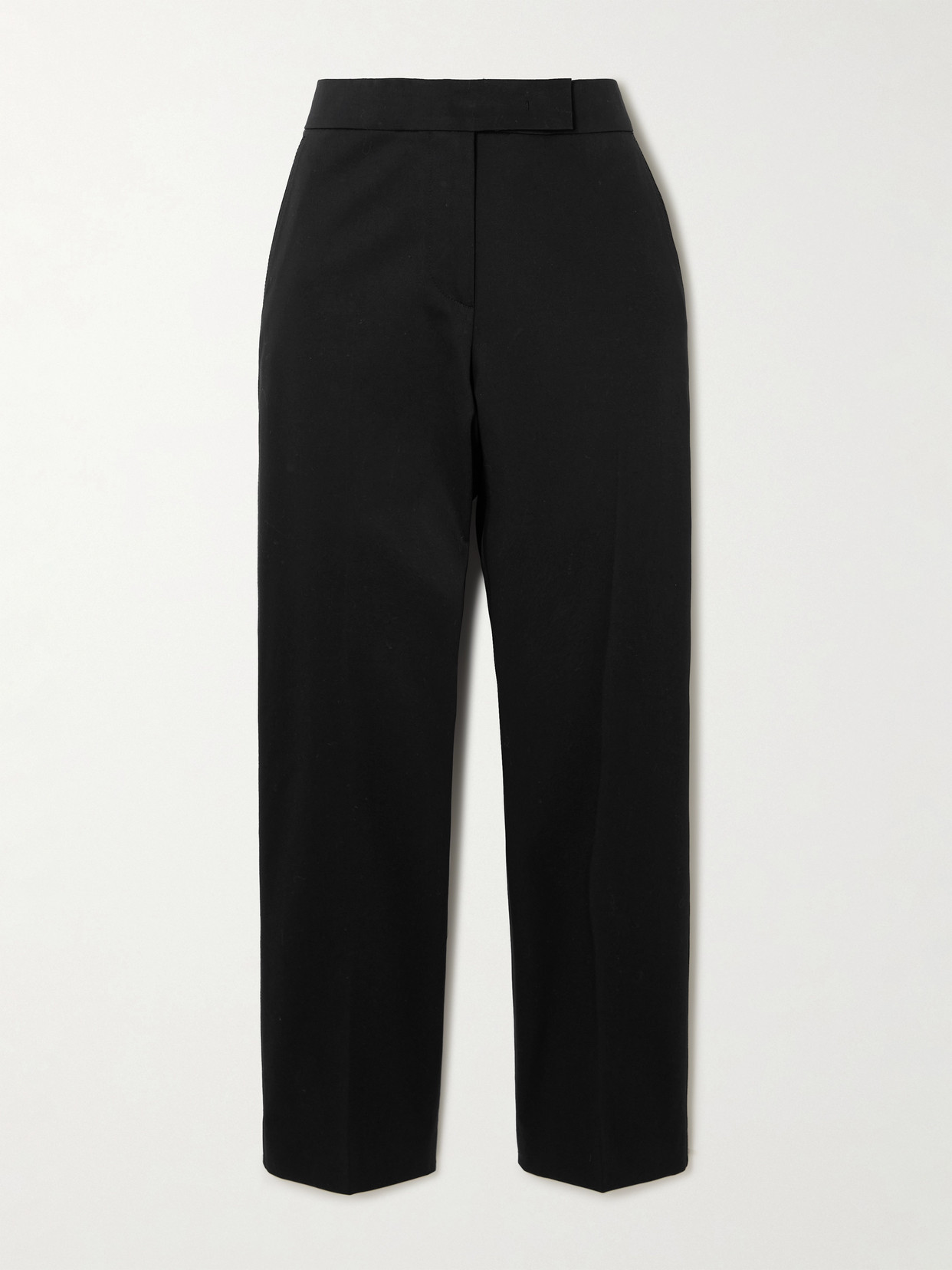 Max Mara Okra Cotton-blend Flared Pants In Black