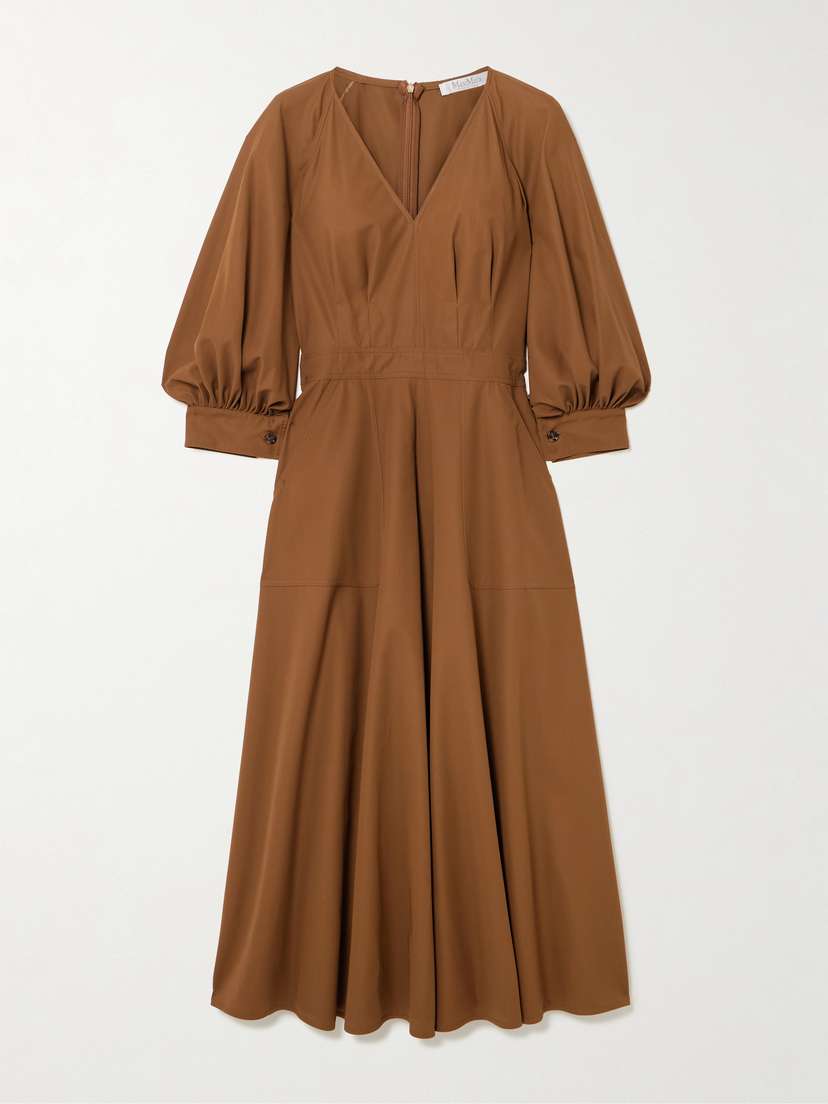 Max Mara Pedaggi Paneled Cotton Midi Dress