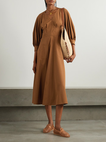Max Mara Pedaggi paneled cotton midi dress