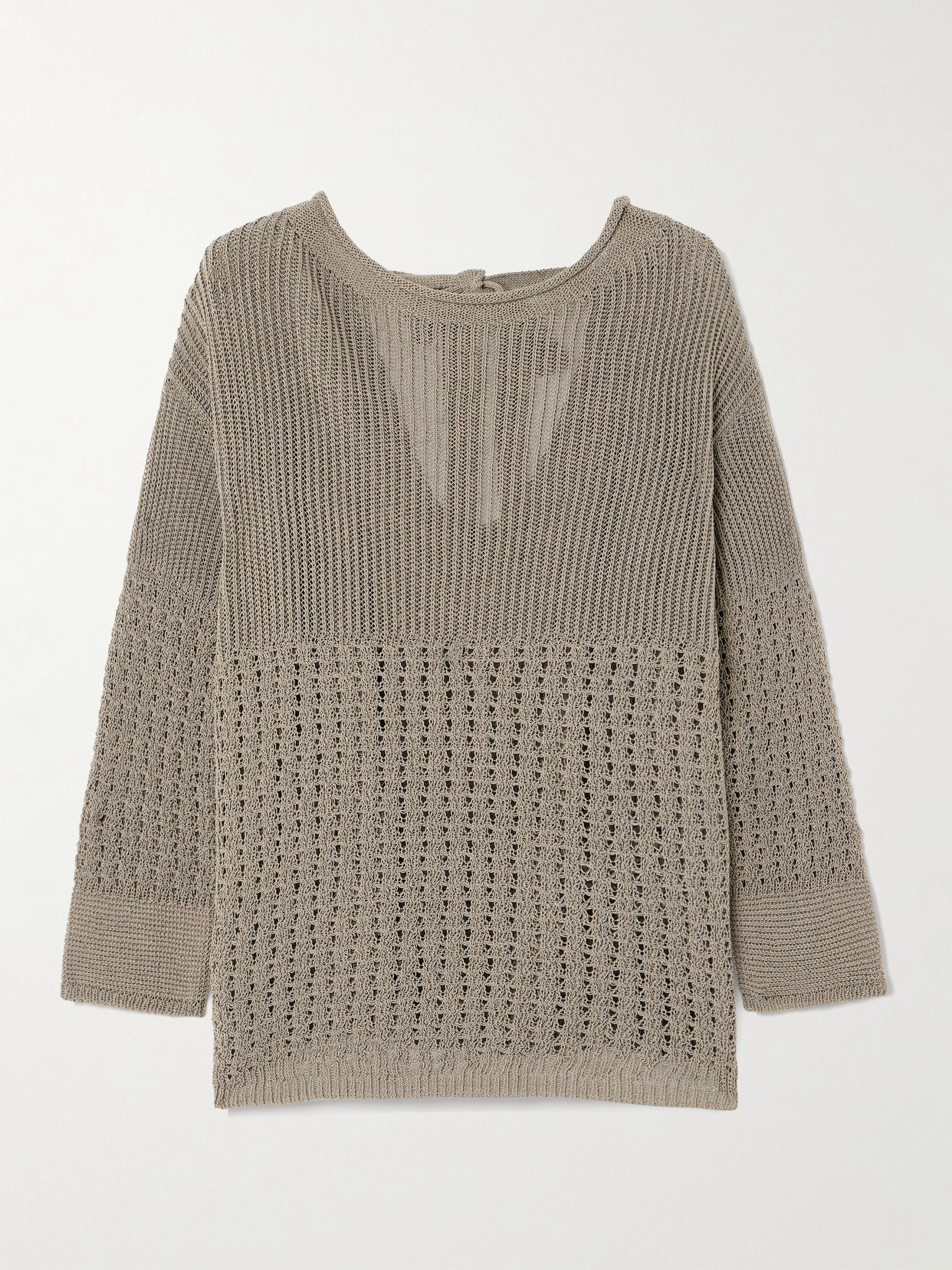 Max Mara Paggi Crocheted Cotton-blend Sweater In Neutrals