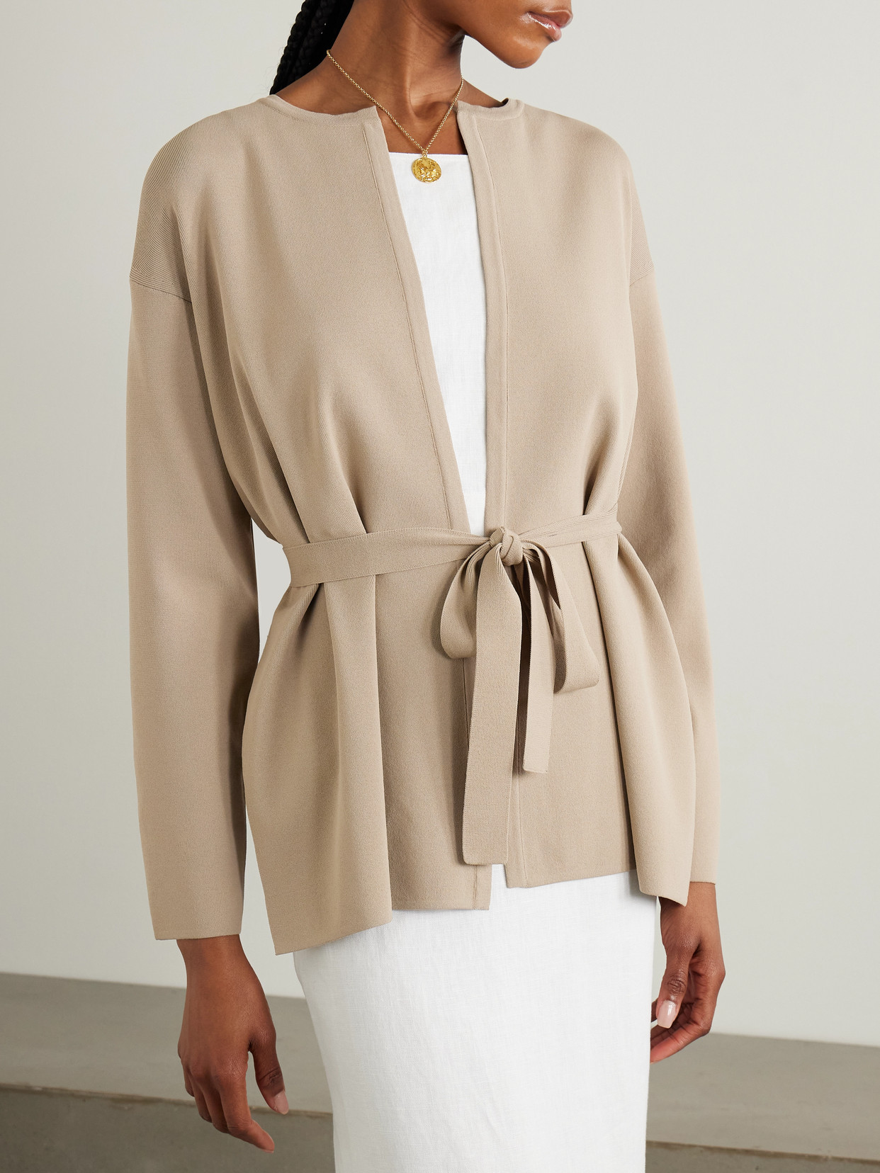 MAX MARA GERALD BELTED KNITTED CARDIGAN