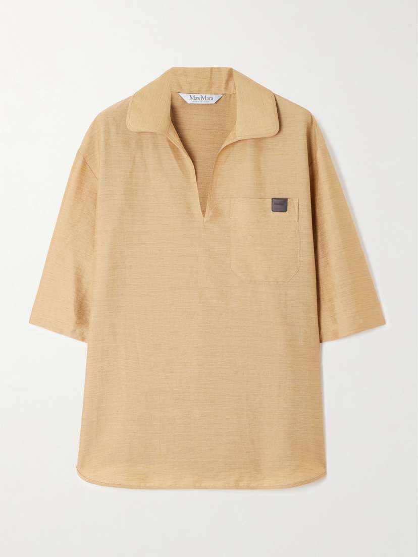Max Mara Osiride Oversized Appliquéd Woven Shirt