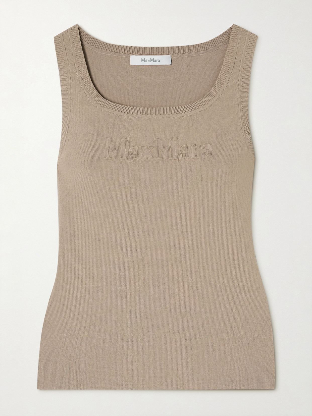 Max Mara Embossed Knitted Tank In Neutrals