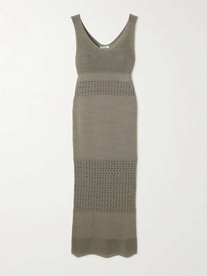 Max Mara Valois Crocheted Cotton-blend Midi Dress