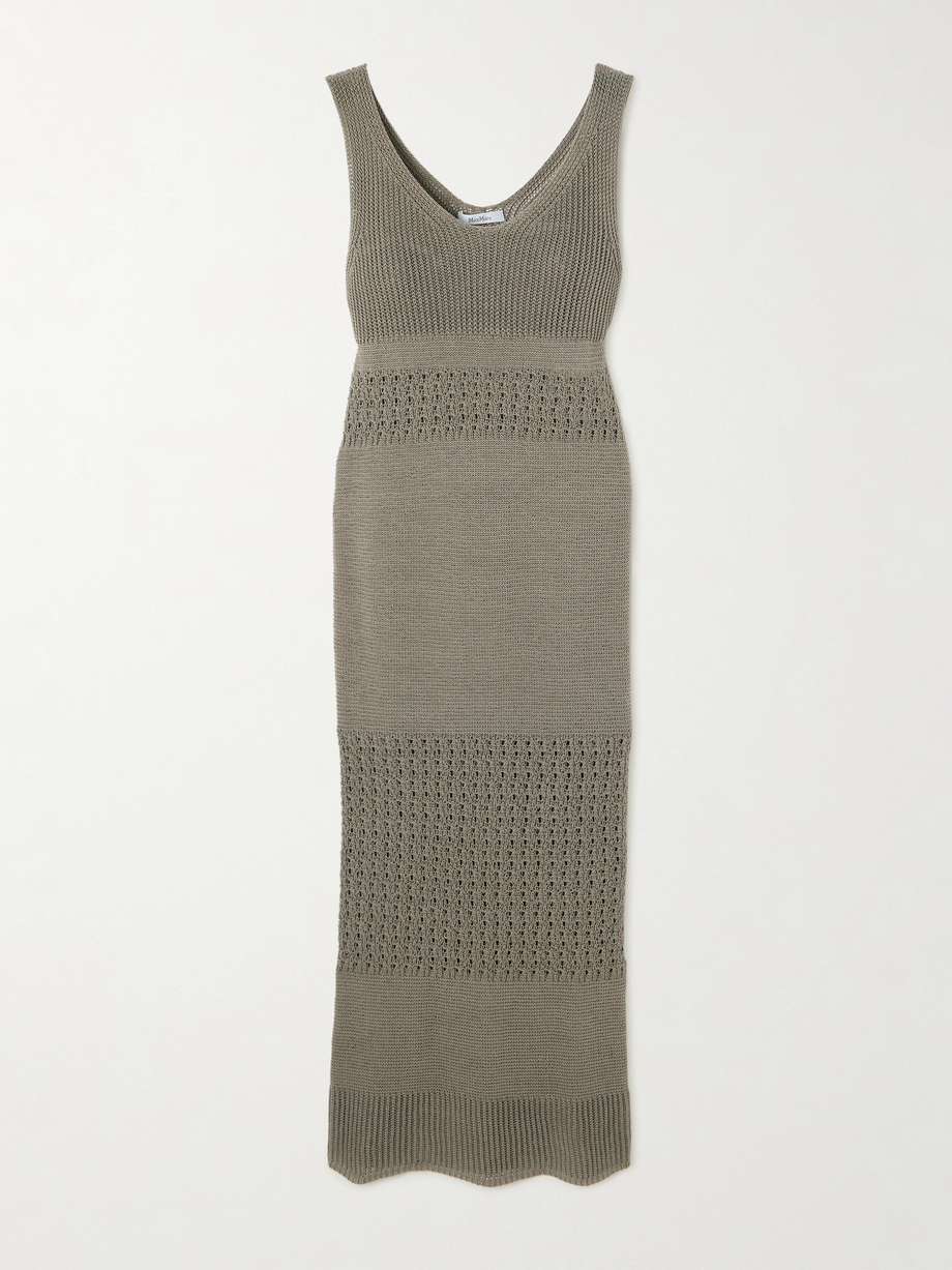 valois crocheted cotton-blend midi dress