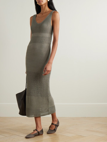 Max Mara Valois crocheted cotton-blend midi dress