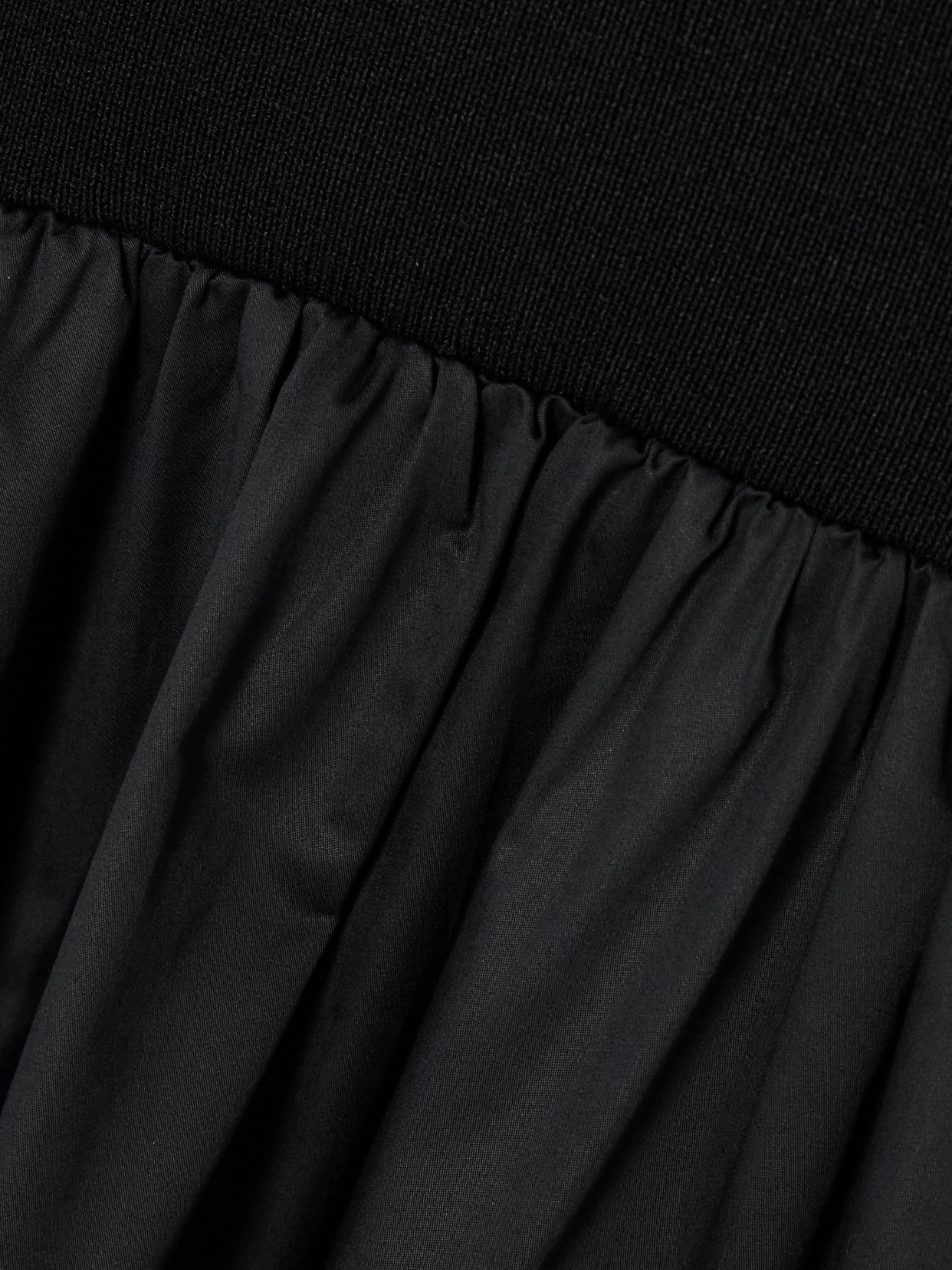 ST AGNI CUTOUT RIBBED-KNIT AND COTTON-POPLIN MAXI DRESS